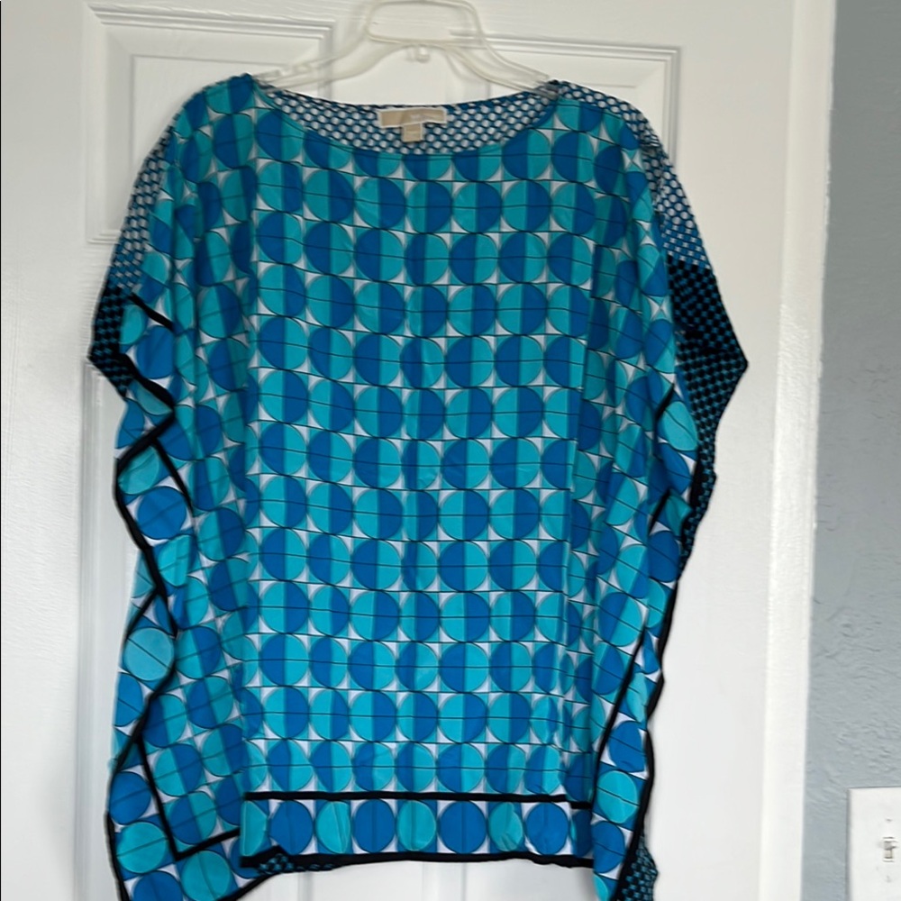 Chico's Blue Geometric Poncho Top